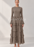 Pleated Perfection Dress In Cocoa