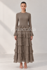Pleated Perfection Dress In Cocoa