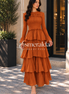 The Esther Dress In Rust Orange