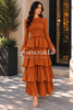 The Esther Dress In Rust Orange