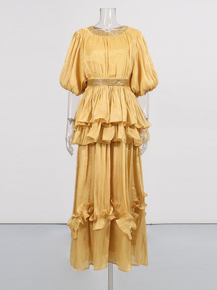 The Milan Dress In Honey Gold
