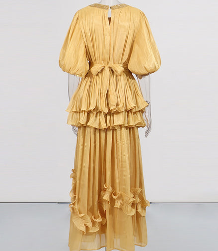 The Milan Dress In Honey Gold