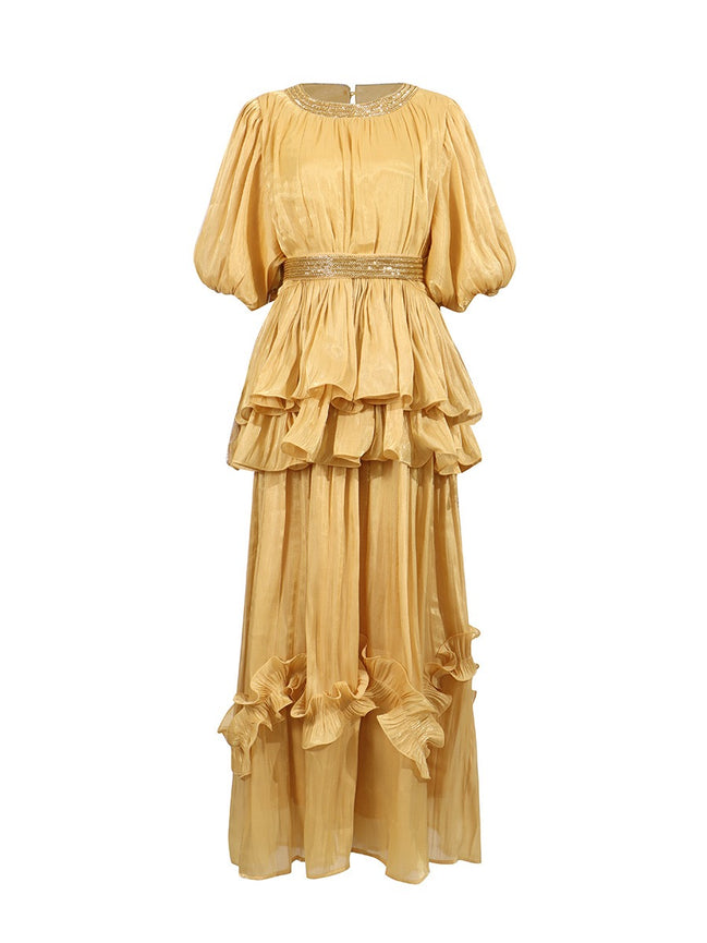 The Milan Dress In Honey Gold