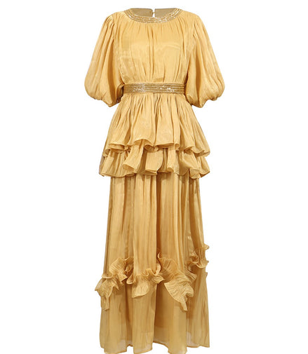 The Milan Dress In Honey Gold