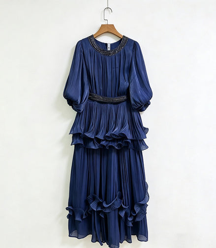 The Milan Dress In Navy Blue