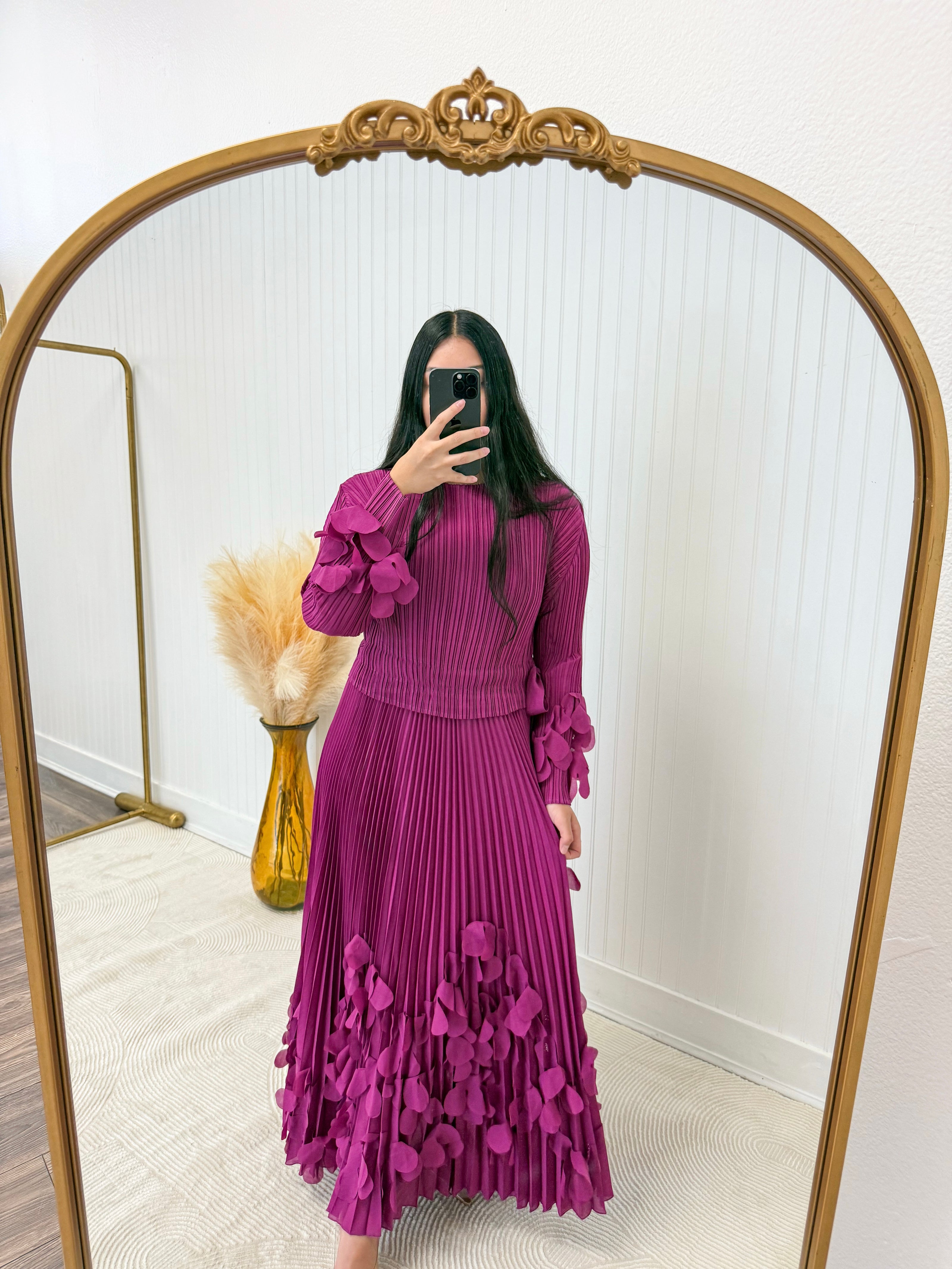3D Floral Appliqué Dress